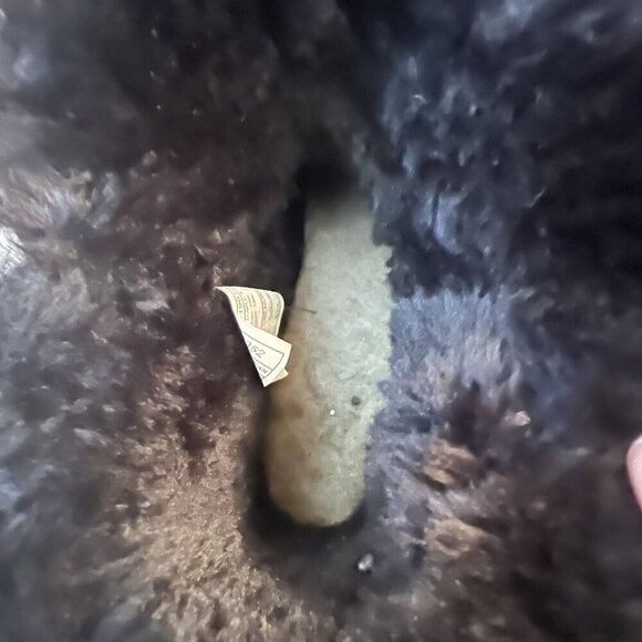 UGG Australia Mini Bailey Button II Logo Boots Black Size 7 Suede Shearling - Picture 7 of 10